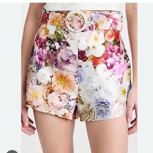 Zimmermann Multicolor Flower Belted Shorts